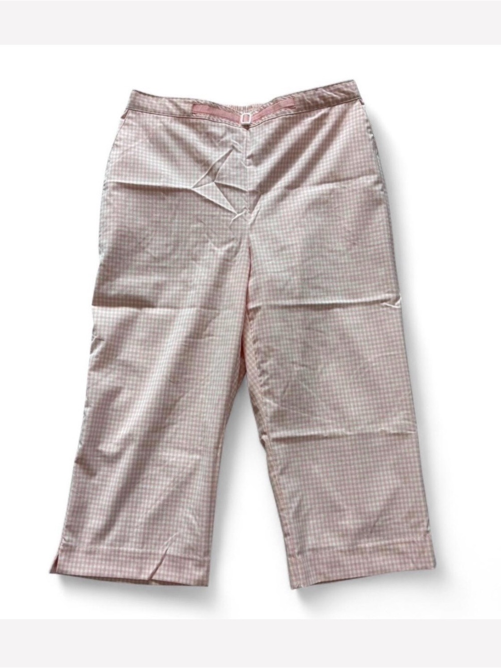 Alfred Dunner Vintage Pastel Pink Retro Gingham Capris Pants